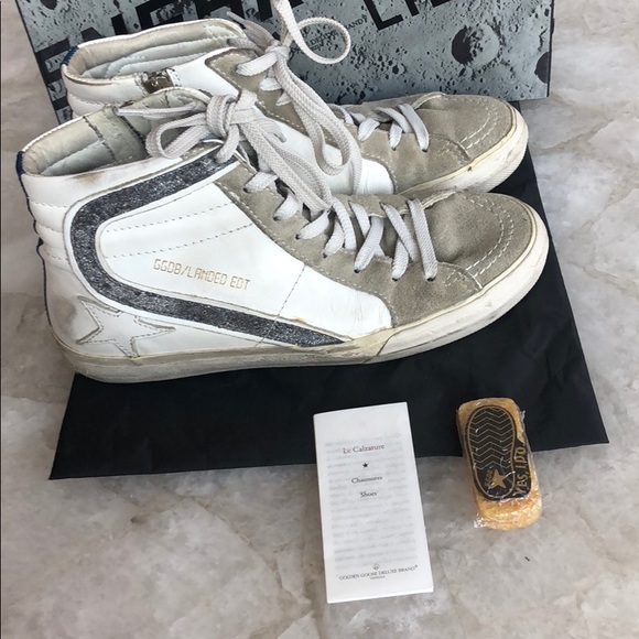 Sold 💕Golden Goose White Slide High-Top Sneakers - Picture 3 of 7